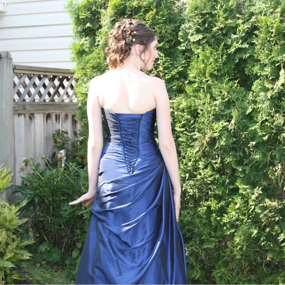 TALL Blue Prom Dress - Picture 2 of 5